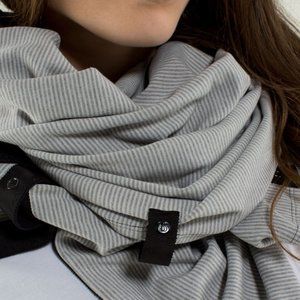 Lululemon Vinyasana Scarf Gray Stripe and Black
